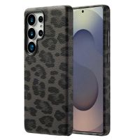 Selencia Sabi Backcover Leopardenmuster mit MagSafe Samsung Galaxy S25 Ultra - Midnight Black