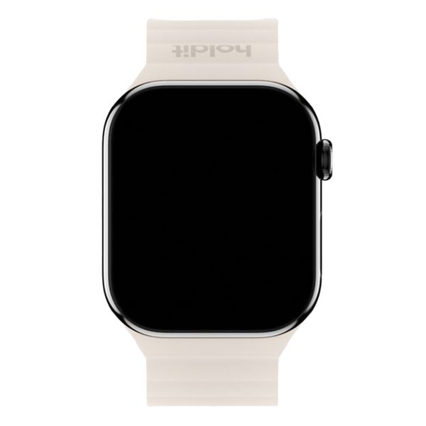 Holdit Silikonarmband Magnet für Apple Watch Series 1 - 9 / SE (38/40/41 mm) | Series 10 / 11 (42 mm) - Light Beige / Beige