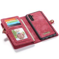 CaseMe Luxuriöse 2-in-1-Portemonnaie-Klapphülle Leder für das Samsung Galaxy A13 (5G) / A04s - Rot