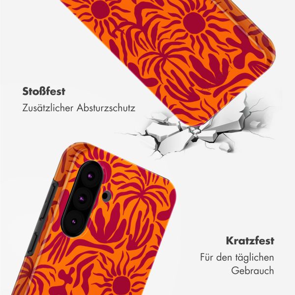 Selencia Vivid Tough Back Cover für das Samsung Galaxy A36 / A56 - Tropical Vibes Apricot