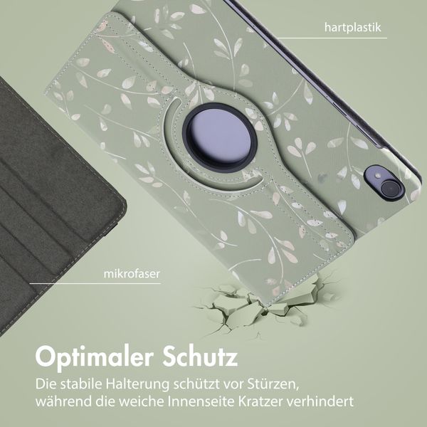 imoshion 360° drehbare Design Klapphülle Samsung Galaxy Tab S11 - Green Flowers