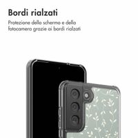 imoshion Design Hülle Samsung Galaxy S21 FE - Smoke Green Flowers