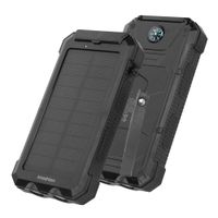 imoshion Solar Powerbank mit Solarpanel – Schnellaufladung und Stromversorgung – 20.000 mAh – Schwarz