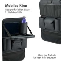 imoshion Luxuriöser Autositz-Organizer - Tablethalter Auto - 7 Aufbewahrungsfächer - Schwarz