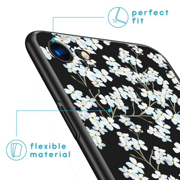 imoshion Design Hülle iPhone SE (2022 / 2020) / 8 / 7 - Blume - Weiß