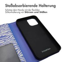 imoshion Design Klapphülle Apple iPhone 12 (Pro) - White Blue Stripes
