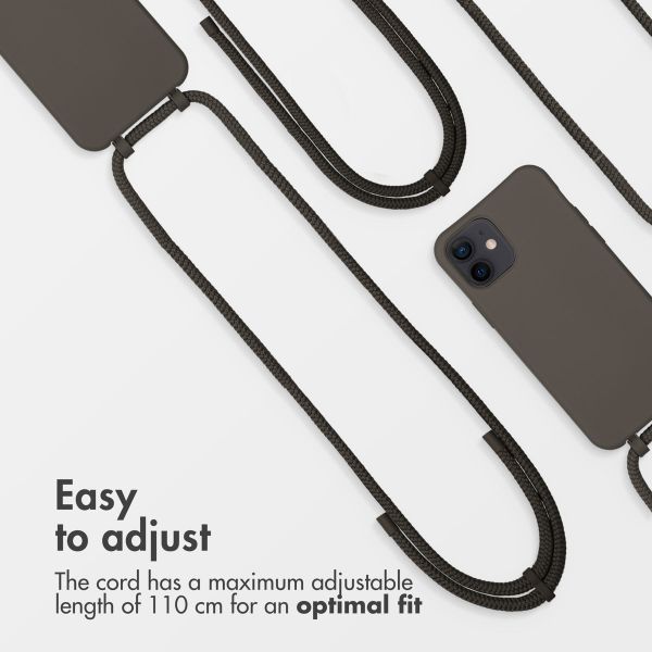 imoshion Color Backcover mit abnehmbarem Handykette und MagSafe Apple iPhone 12 (Pro) - Black Coffee