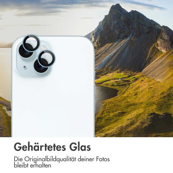 imoshion 2er-Pack Objektivschutz für Kamera für das Apple iPhone 15 / 15 Plus - Blue