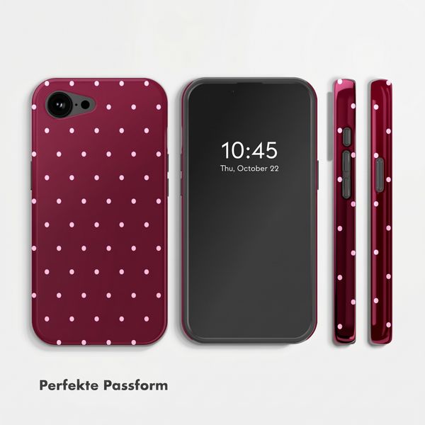 Selencia Vivid Rückabdeckung mit MagSafe Apple iPhone 17e / 16e - Happy Dots Burgundy