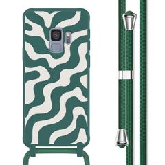 imoshion SilikonHülle design mit Band Samsung Galaxy S9 - Petrol Green Groovy