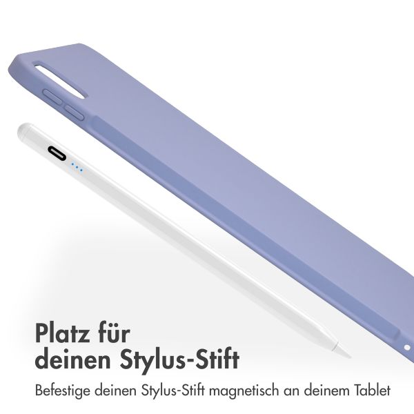 Accezz Liquid Silicone Back Cover mit Stifthalter für das iPad Pro 11 (2024) M4 - Lila