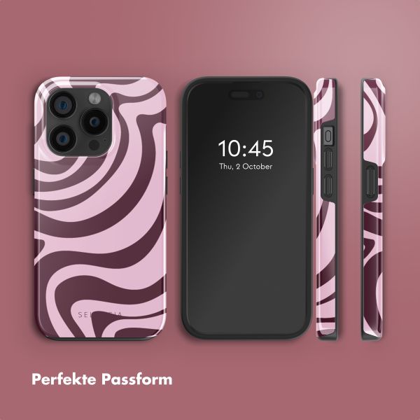 Selencia Vivid Rückabdeckung mit MagSafe Apple iPhone 15 Pro - Wavy Swirl Pink Plum