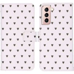 imoshion Design TPU Klapphülle Galaxy S21 - Hearts Allover White