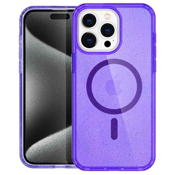 imoshion Sparkle Back Cover mit MagSafe für das iPhone 15 Pro Max - Violett