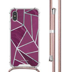 imoshion Design Hülle mit Band für das iPhone Xs / X - Bordeaux Graphic