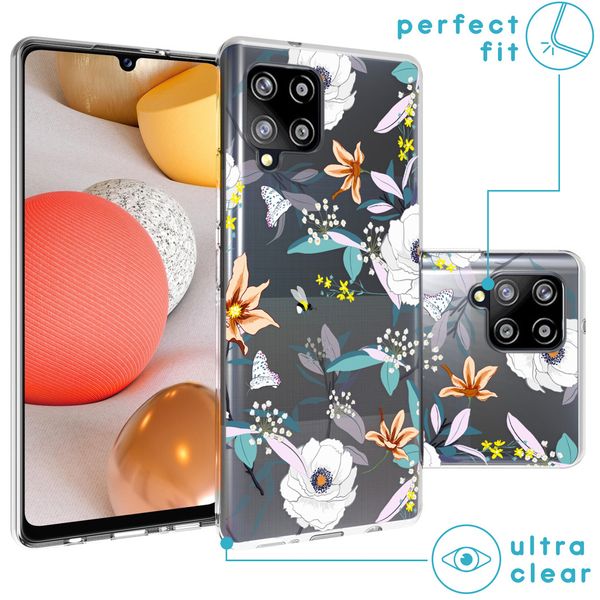 imoshion Design Hülle Samsung Galaxy A42 - Blume - Weiß