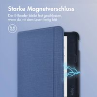 imoshion Canvas Sleepcover Klapphülle mit stand für das voor de Kobo Libra Colour - Dunkelblau