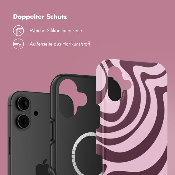 Selencia Vivid Rückabdeckung mit MagSafe Apple iPhone 16 - Wavy Swirl Pink Plum