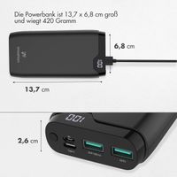 imoshion Powerbank 20.000 mAh + Accezz Ultra Slim GaN Ladegerät + Accezz USB-C- auf USB-C-Kabel - 1 Meter - Schwarz
