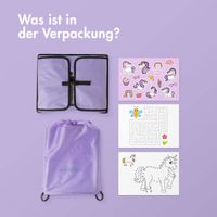 imoshion Reisetisch - Tablethalter Auto - 7 Aufbewahrungsfächer - Inklusive 2 Malvorlagen - Violett