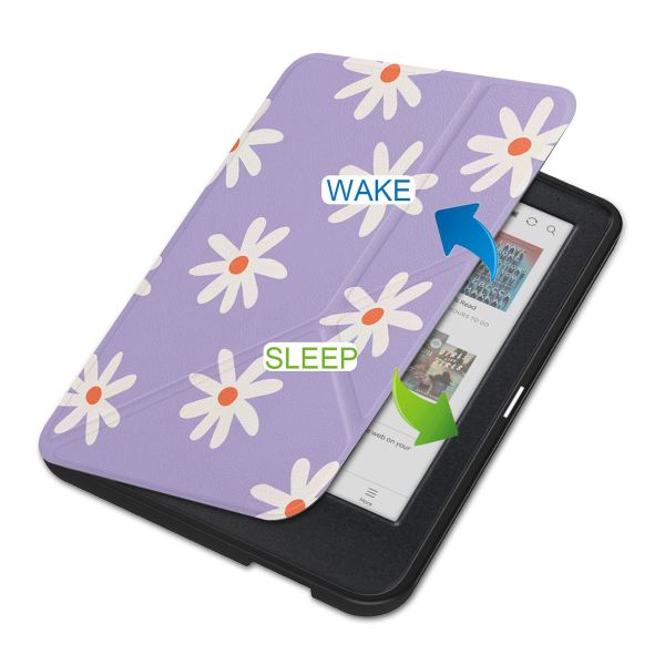 imoshion Design Klappbare Klapphülle Kobo Clara Colour / BW - Flowers Distance