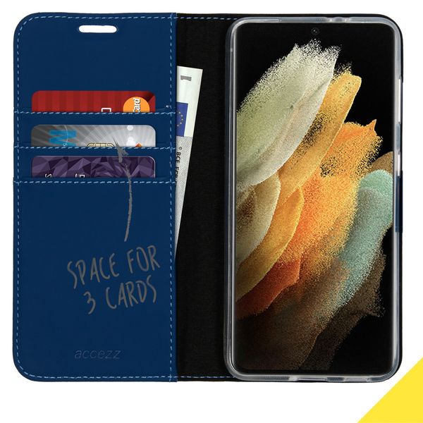 Accezz Wallet TPU Klapphülle Samsung Galaxy S21 Ultra - Dunkelblau