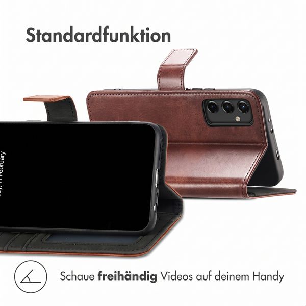 imoshion Luxuriöse Klapphülle Samsung Galaxy A14 (4G) - Dunkelbraun