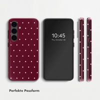 Selencia Vivid Back Cover Samsung Galaxy S24 - Happy Dots Burgundy
