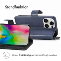 imoshion Luxuriöse Klapphülle für das Apple iPhone 16 Pro Max - Dunkelblau
