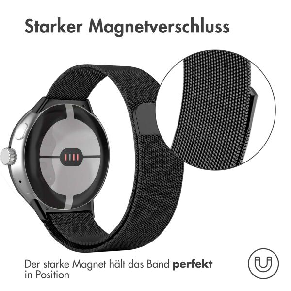 imoshion Mailändische Magnetarmband für das Google Pixel Watch / Watch 2 / Watch 3 (41 mm) - Schwarz