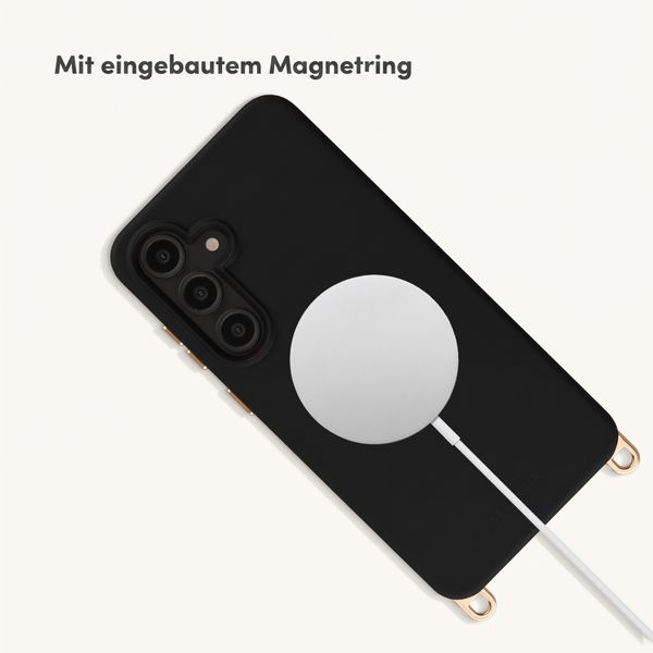 Selencia Rivièra Backcover mit MagSafe mit abnehmbaren Haken Samsung Galaxy S24 FE - Velvet Black