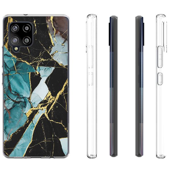 imoshion Design Hülle Samsung Galaxy A42 - Marmor - Blau