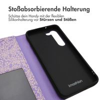 imoshion Design Klapphülle Samsung Galaxy S23 - Purple White Flowers