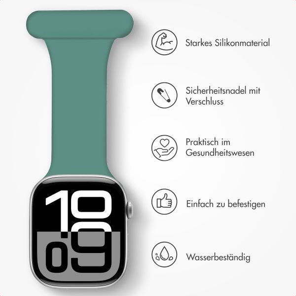 imoshion Pflegekräfte Silikonarmband für das  Apple Watch Series 1 t/m 9 / SE (38/40/41 mm) | Series 10 / 11 (42 mm) - Grün