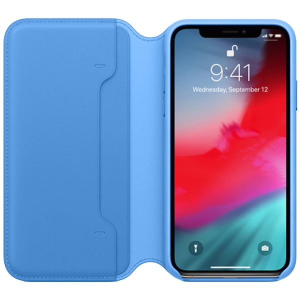 Apple Leather Folio Klapphülle für das Apple iPhone Xs / X - Cornflower