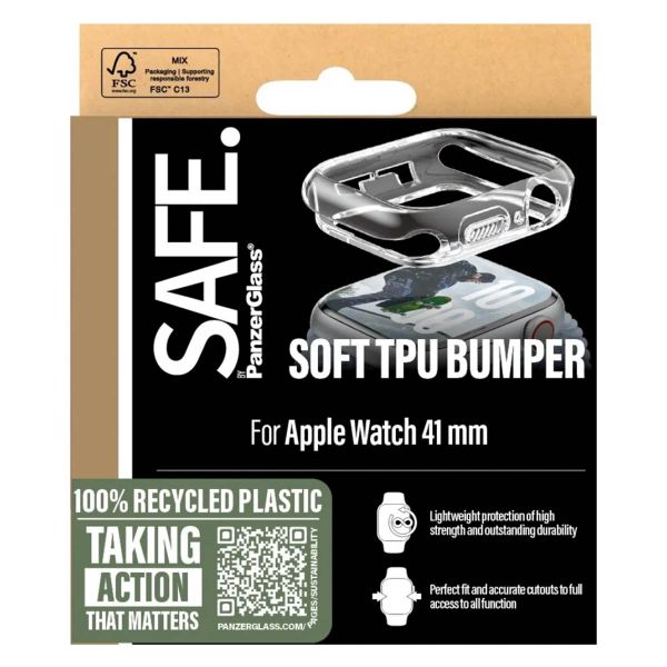 SAFE by PanzerGlass Bumper für die Apple Watch 7-9 / SE 2024 - 45 mm - Transparent