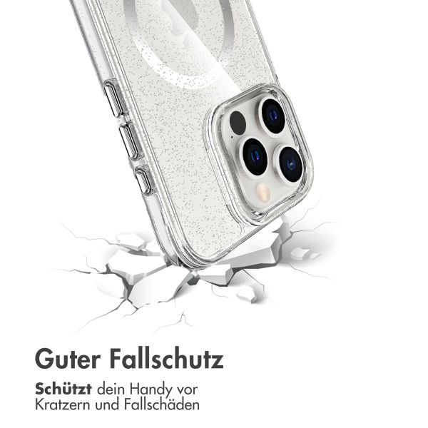 imoshion Klare Glitter Backcover mit MagSafe Apple iPhone 16 Pro - Silber