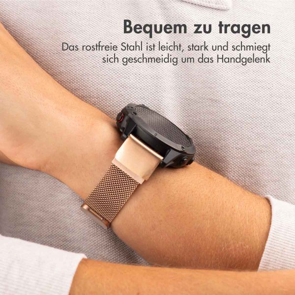 imoshion QuickFit® Milanese Armband -   Garmin 20 mm Anschluss - Größe L/XL - Rose Gold
