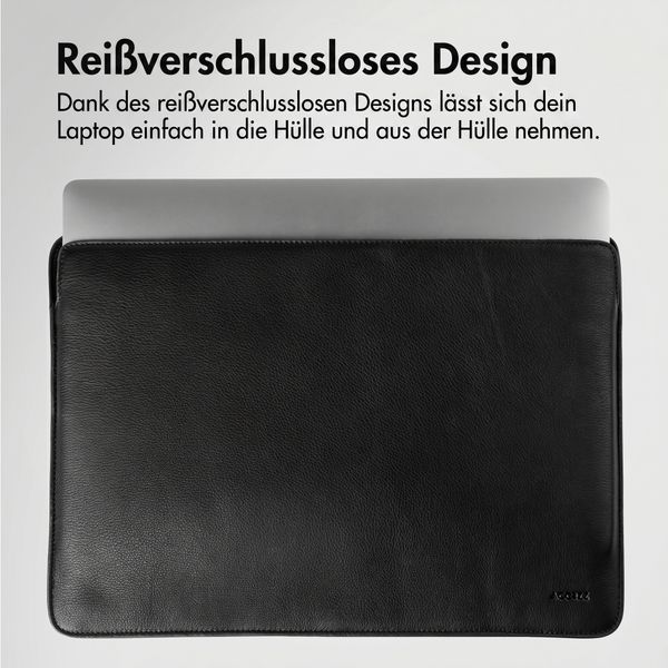 Accezz Leather Laptop Hülle Apple MacBook 13 Zoll - Laptop Sleeve - Schwarz
