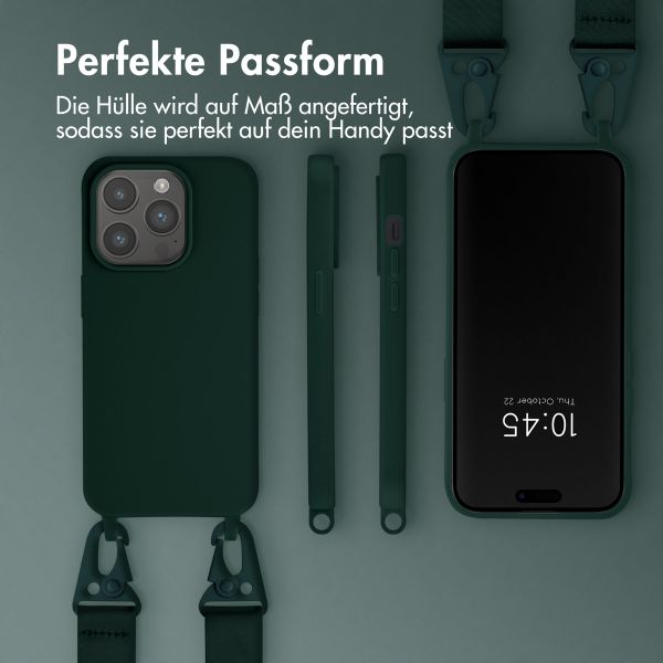 Selencia SilikonHülle mit abnehmbarem Band Apple iPhone 15 Pro - Dunkelgrün