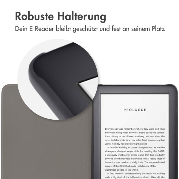 imoshion Design Slim Hard Case Sleepcover für das Amazon Kindle (2024) / Amazon Kindle (2022) 11th gen - White Graphic