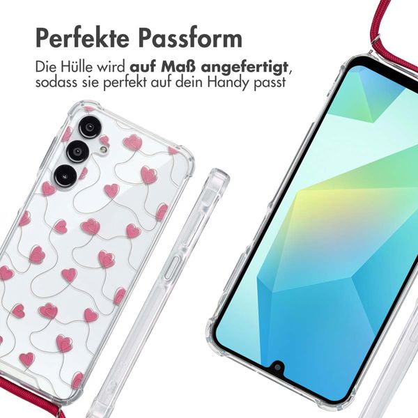 imoshion Design Hülle mit Band Samsung Galaxy A16 - Dusty Rose Connected Hearts