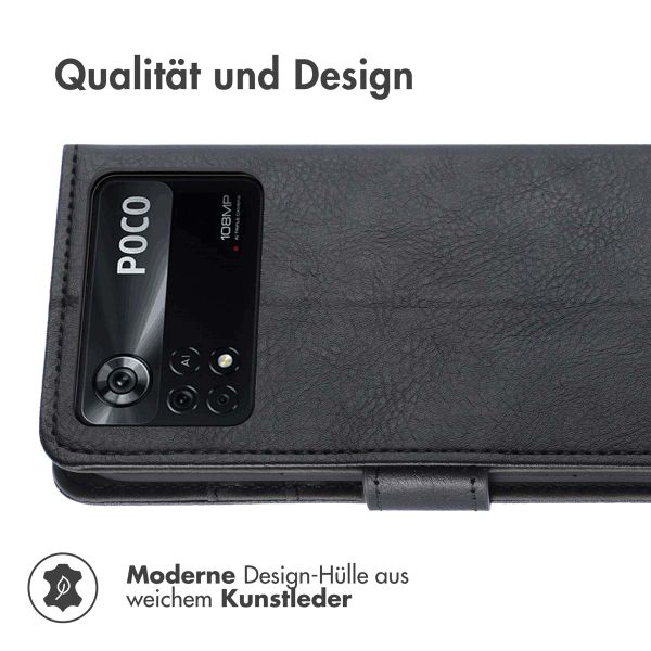 imoshion Luxuriöse Klapphülle Xiaomi Poco X4 Pro 5G - Schwarz