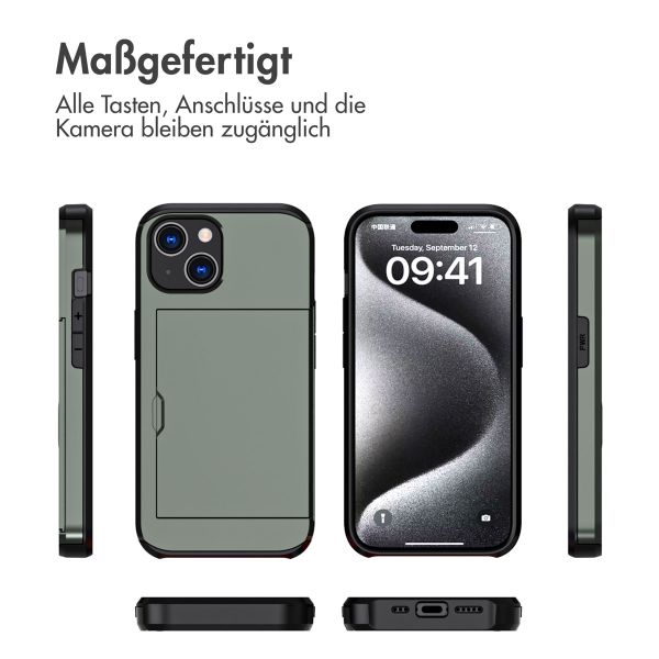 imoshion Backcover mit Kartenfach Apple iPhone 15 - Dunkelgrün