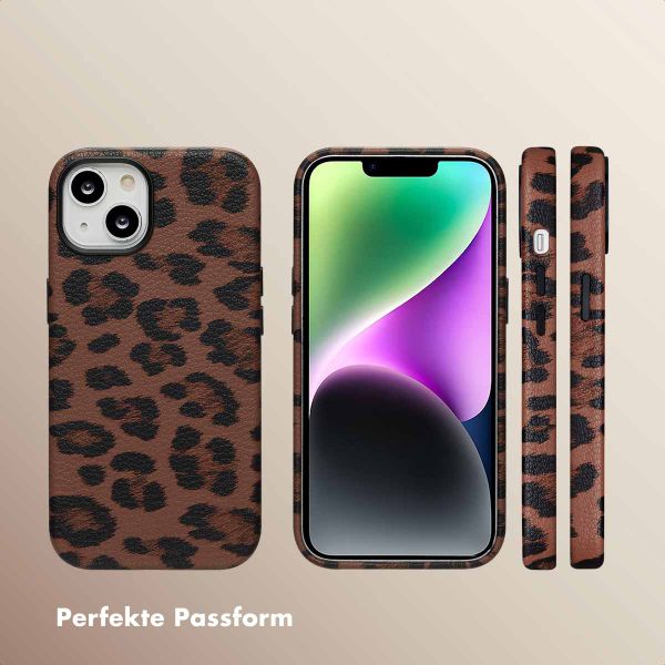 Selencia Sabi Backcover Leopardenmuster mit MagSafe Apple iPhone 14 - Mocha Brown