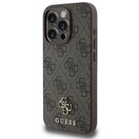 Guess 4G Metal Logo Back Cover MagSafe Apple iPhone 15 Pro - Braun