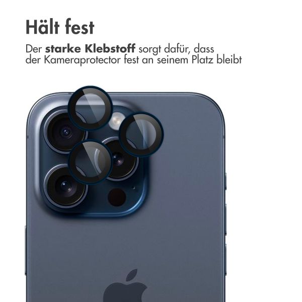 imoshion 2er-Pack Objektivschutz für Kamera für das Apple iPhone 15 Pro / 15 Pro Max - Blue Titanium