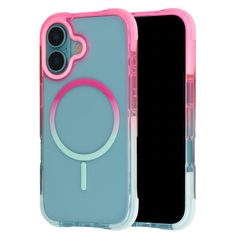 Gradient MagSafe Back Cover Apple iPhone 16 - Rosa / Blau