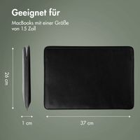 Accezz Leather Laptop Hülle MacBook 15 Zoll - Laptop Sleeve - Schwarz