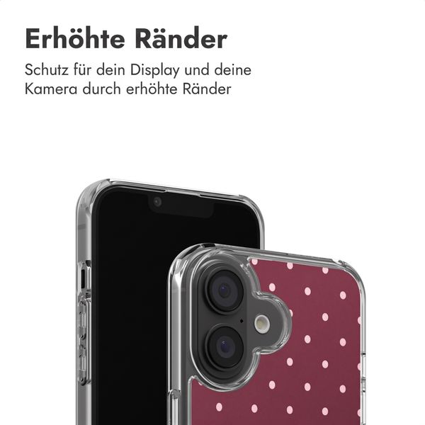 imoshion Design Hülle Apple iPhone 16 - Polka Dot Bordeaux